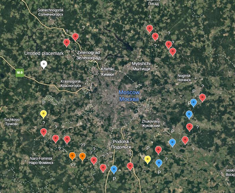 Карта розміщення нових позицій ППО навколо Москви. Джерело: "Око Гора".