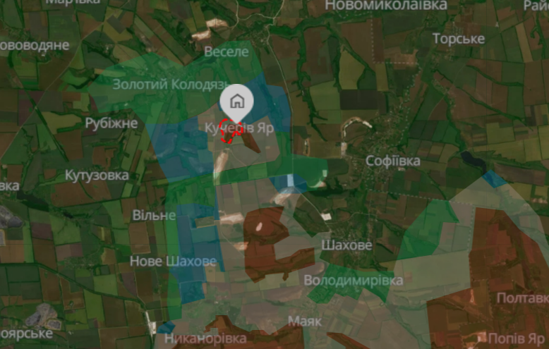 Село Кучерів Яр. 21 жовтня 2025 року. Джерело: DeepState