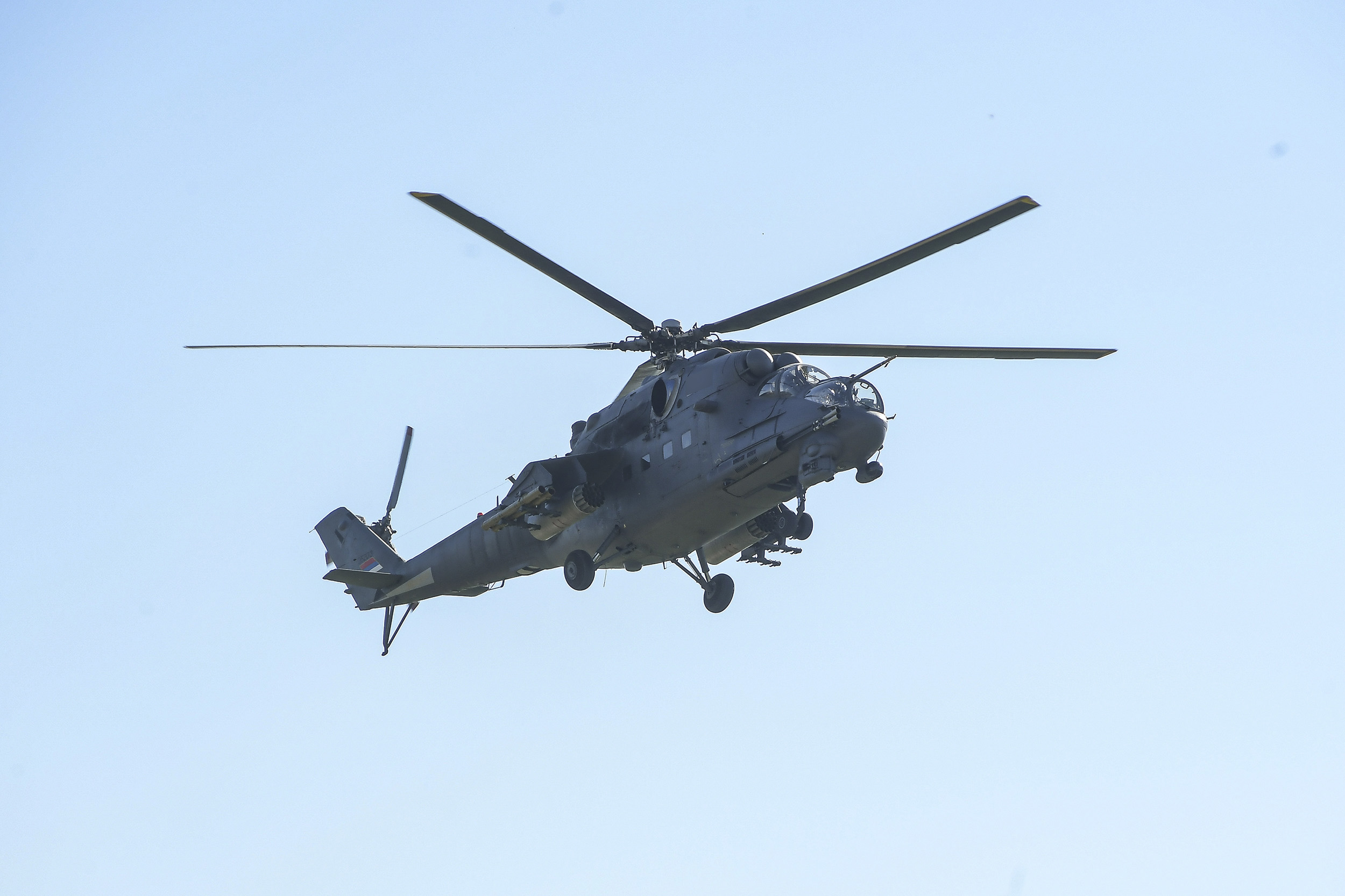 Сербський ударний гелікоптер Ми-35ПН, жовтень 2024 року. Фото: пресслужба ЗС Сербії