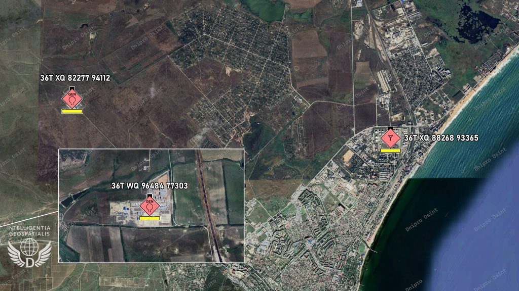 Map of damage to Russian energy facilities in Crimea. 13/10/2025. Photo: Dnipro Osint