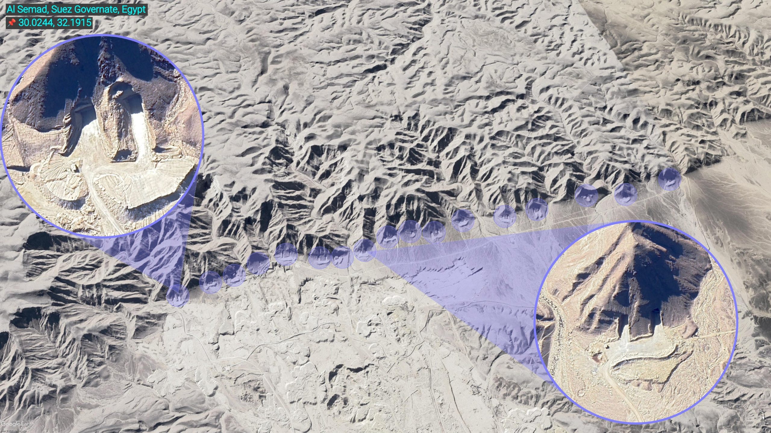Супутник виявив в Єгипті масивні підземні комплекси невідомого призначення