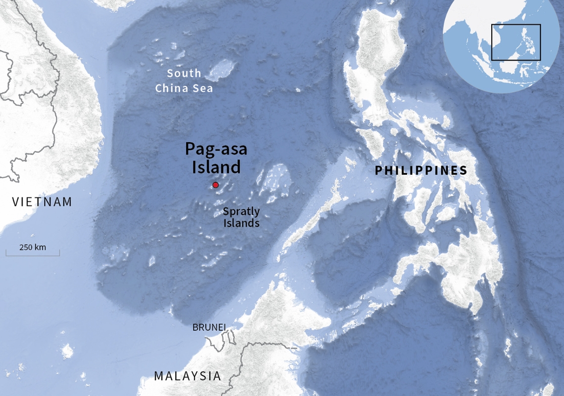 Острів Паг-Аса на мапі