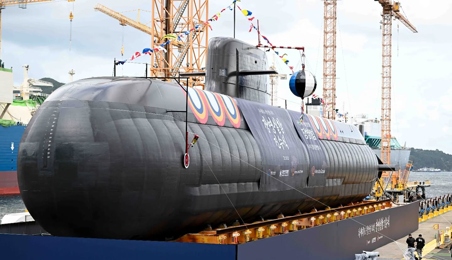 Launch ceremony of Jang Yeong-sil, the Changbogo-III Batch-II class submarine. October 2025. Photo credits: Republic of Korea Navy
