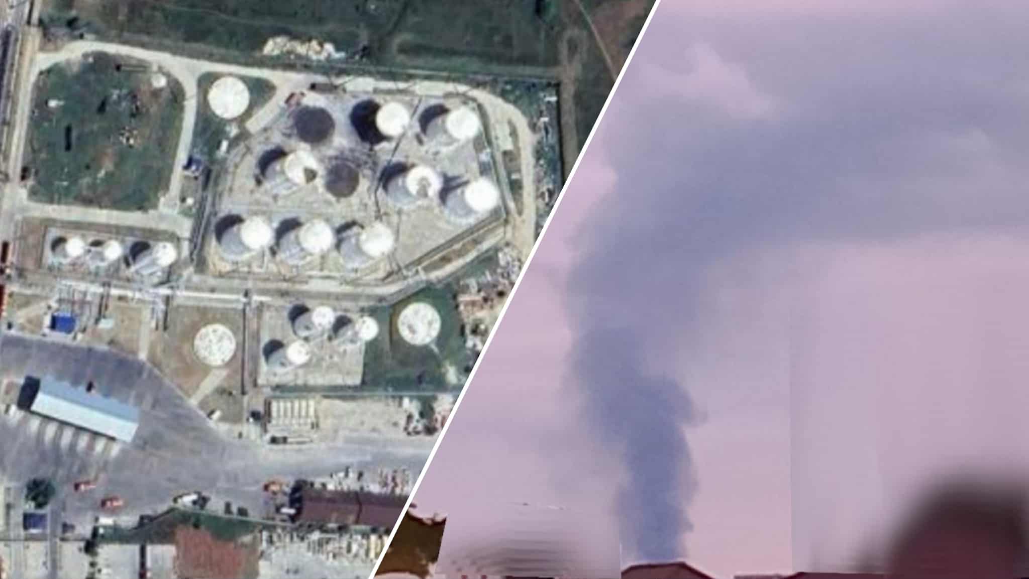 Drones Strike Oil Depot of Crimea’s Largest Gas Station Network: Fire in Hvardiyske