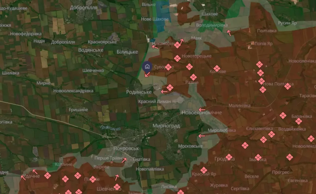 Село Сухецьке на карті DeepState