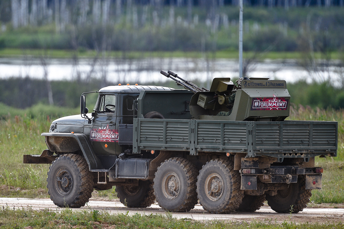 Russian Ural truck with ZU-23-2 anti-aircraft gun