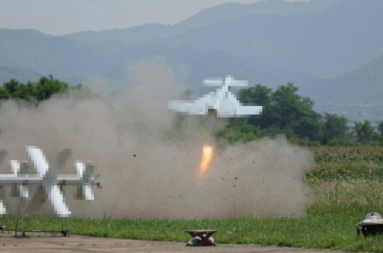 Testing of a North Korean Harop-like loitering drone, August 24, 2024. Photo credits: KCNA