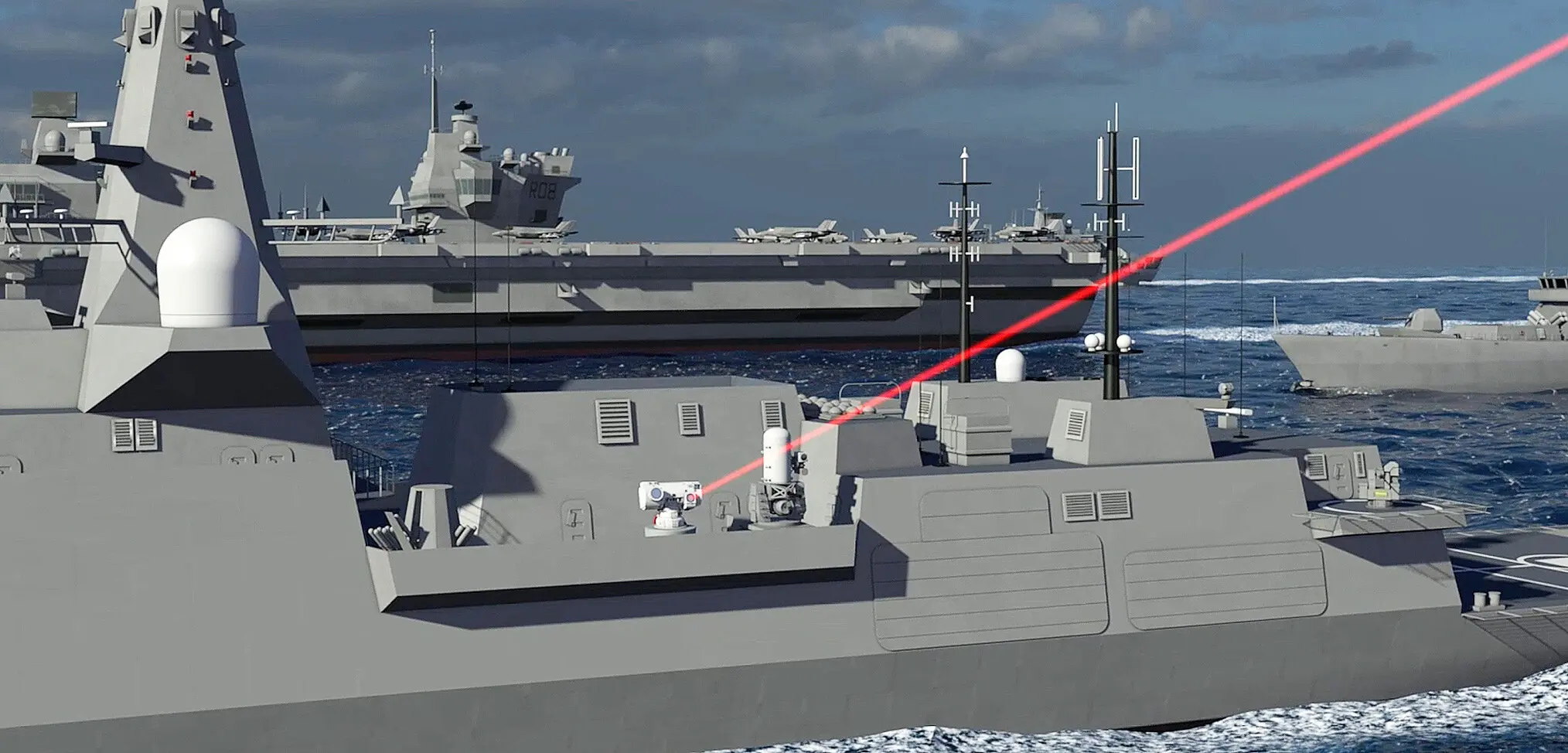 Render of the DragonFire laser complex on board the Type 45 destroyer. Photo credits: Royal Navy