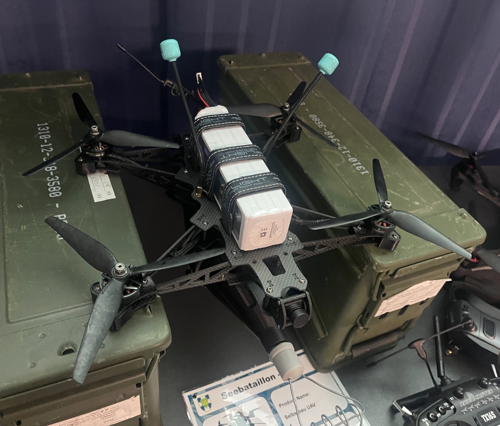 FPV drone of the German naval battalion (Seebataillon). November 2025. Photo credits: @Grnfink2