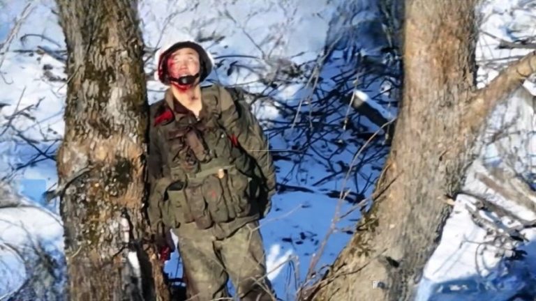 A North Korean soldier in the Kursk region. Photo by @Teoyaomiquu