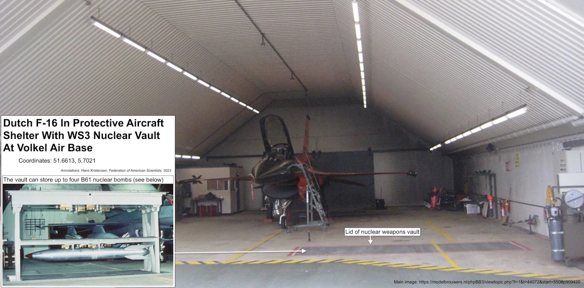 Eleven sites at Volkel Air Base are equipped with underground storage facilities for nuclear weapons. Photo credits: Federation of American Scientists