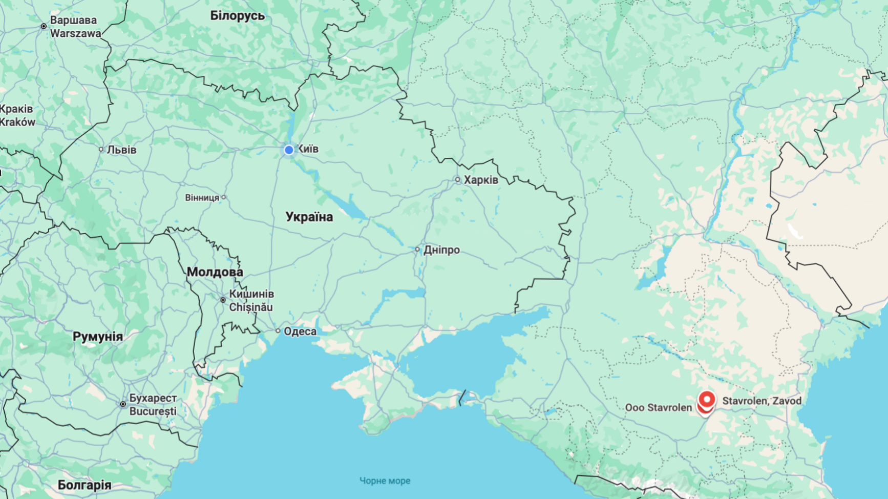 Завод «Ставролен» на мапі 