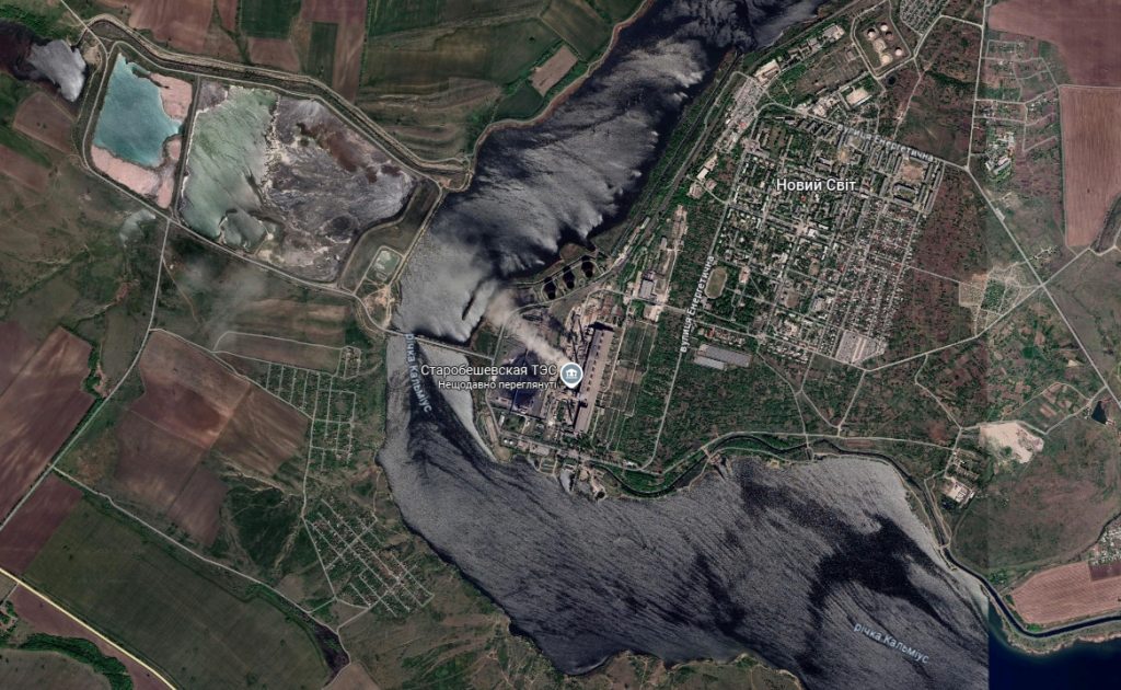 Старобешівська ТЕС. Фото: Google Maps 