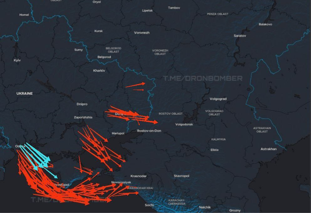 Українські безпілотники масово атакували Краснодарський край РФ