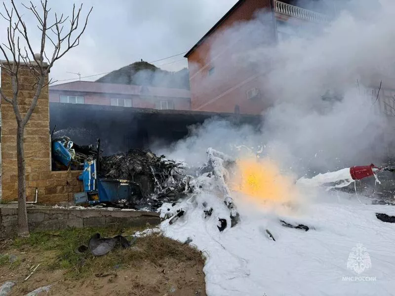 Залишки вертольоту Ка-226 що розбився в Дагестані 7 листопада 2025 року. Фото МНС Росії