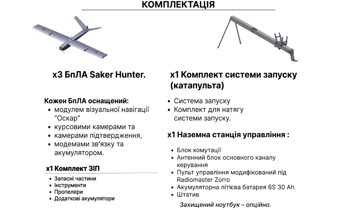 Комплектація Saker Hunter. Джерело: Twist Robotics