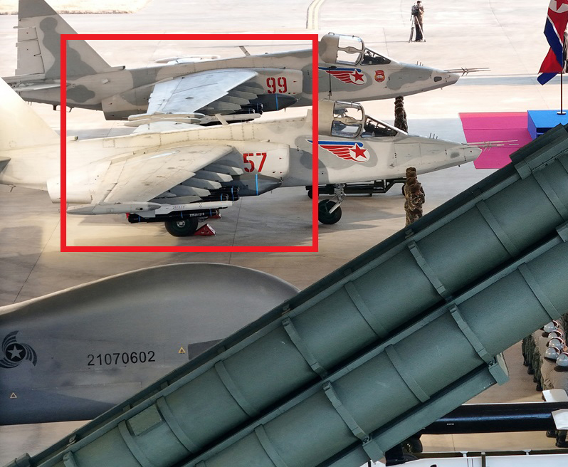 Su-25 attack aircraft with analogues of the Storm Shadow and Brimstone missiles. November 28, 2025. Photo credits: KCNA