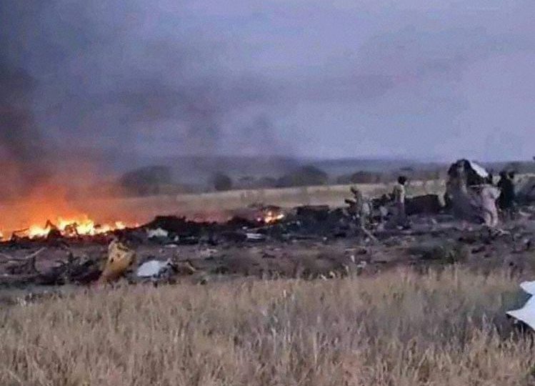 The crash site of the Il-76 in Sudan. Photo credits: Sudan War Monitor