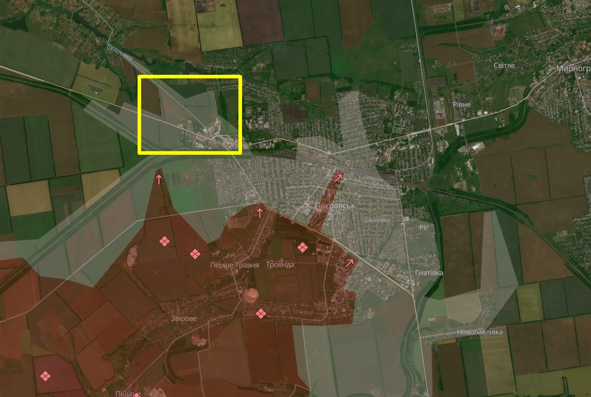 Зона проведення операції ГУР МО на мапі Deepstate