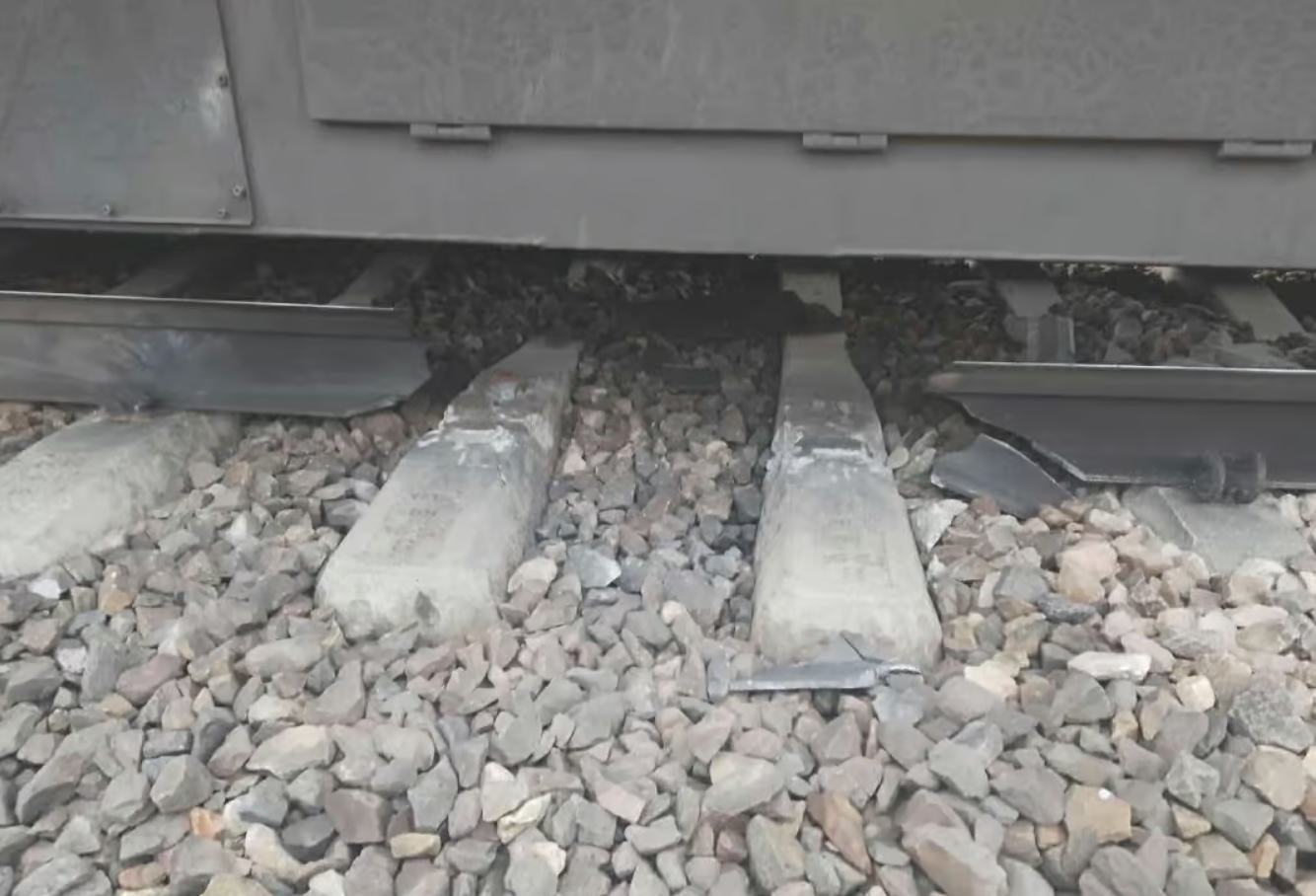 A blown-up track in Poland. November 2025. Photo credits: miejskireporter.pl