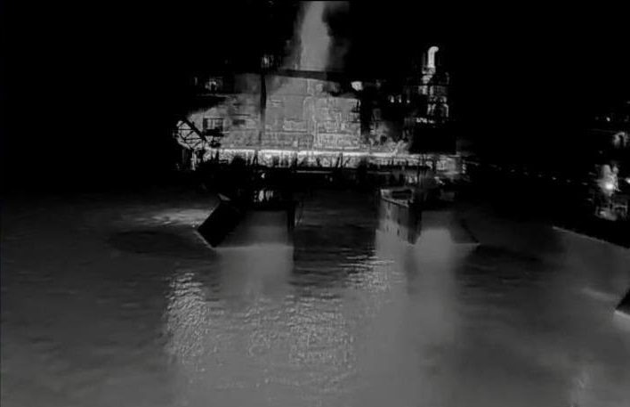 SSU Drones Set Fire to Russian Oil Platforms in the Caspian Sea