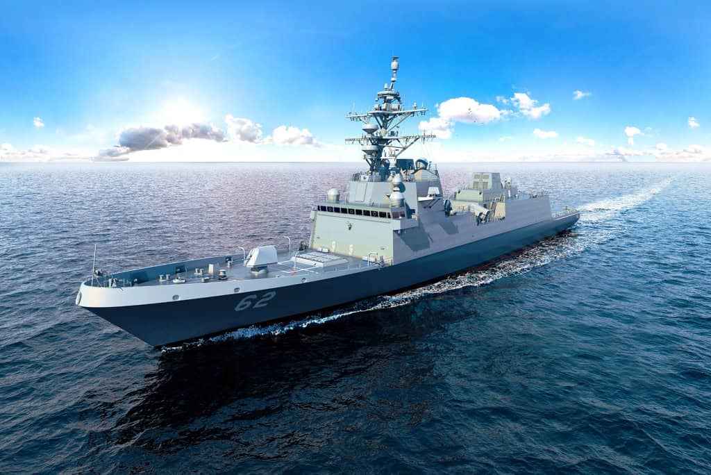 A graphic rendering of the future USS Constellation frigate. Photo from open sources