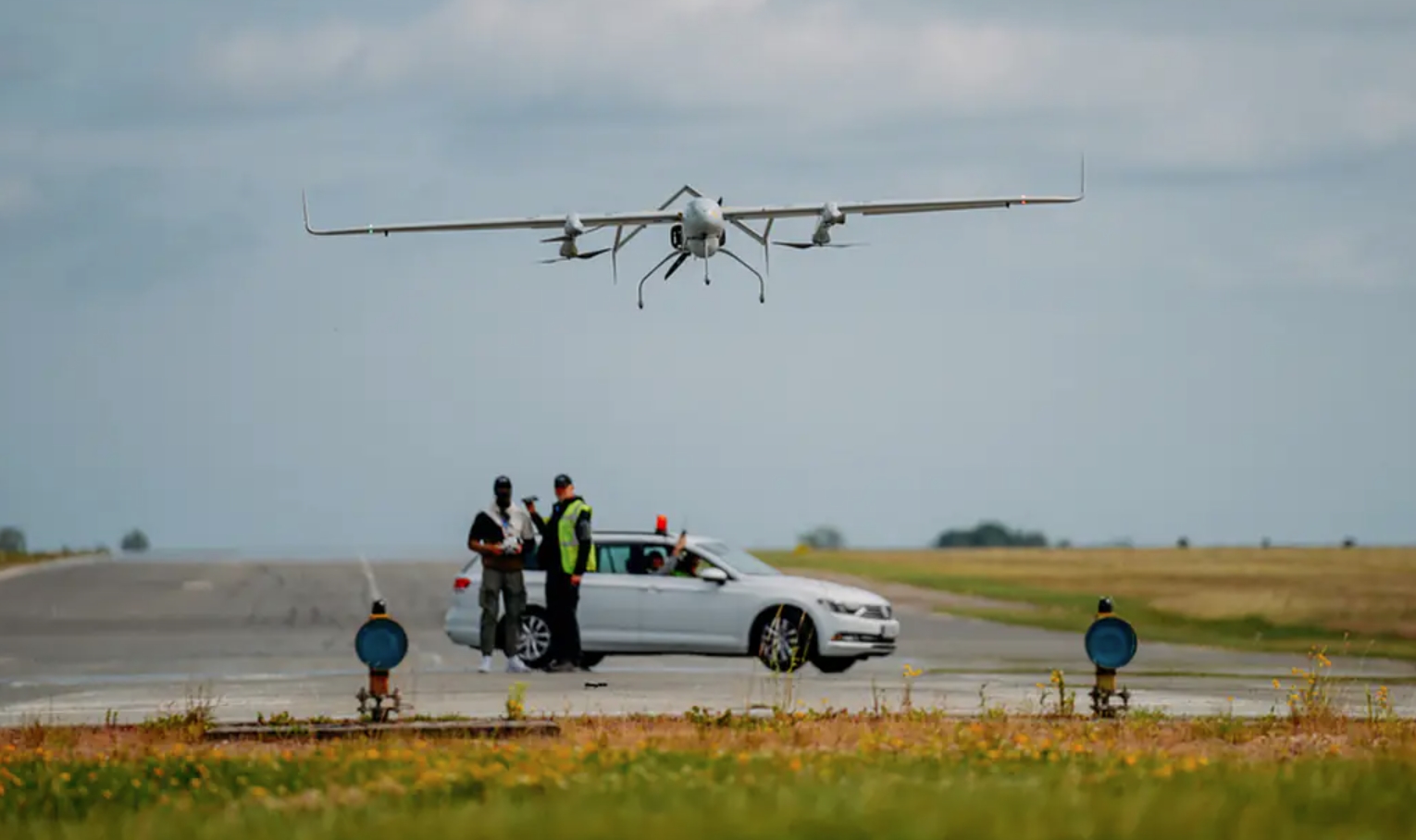 UKRSPECSYSTEMS’ PD-2 drone launch in Denmark. 2025. Photo credits: thedefender.media