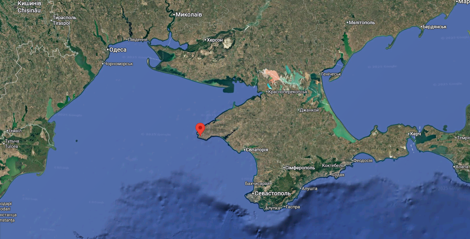 The village of Olenivka, on Cape Tarkhankut. Google Maps.