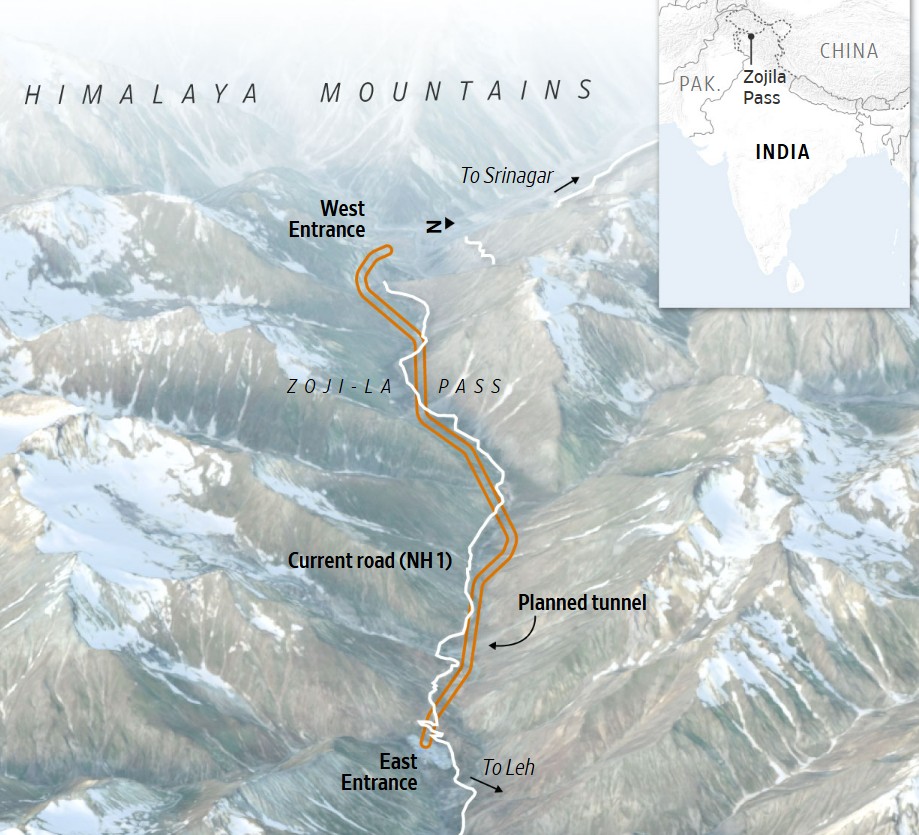 Будівництво тунелю в Гімалаях. Джерело: The Wall Street Journal