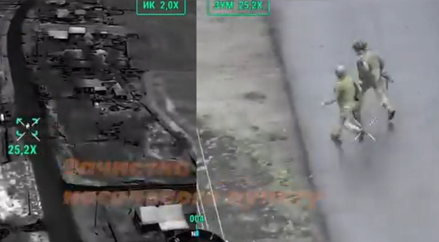 Скріншот з відео: момент зачистки та взяття полонених окупантів. Джерело: відео 110 ОМБр