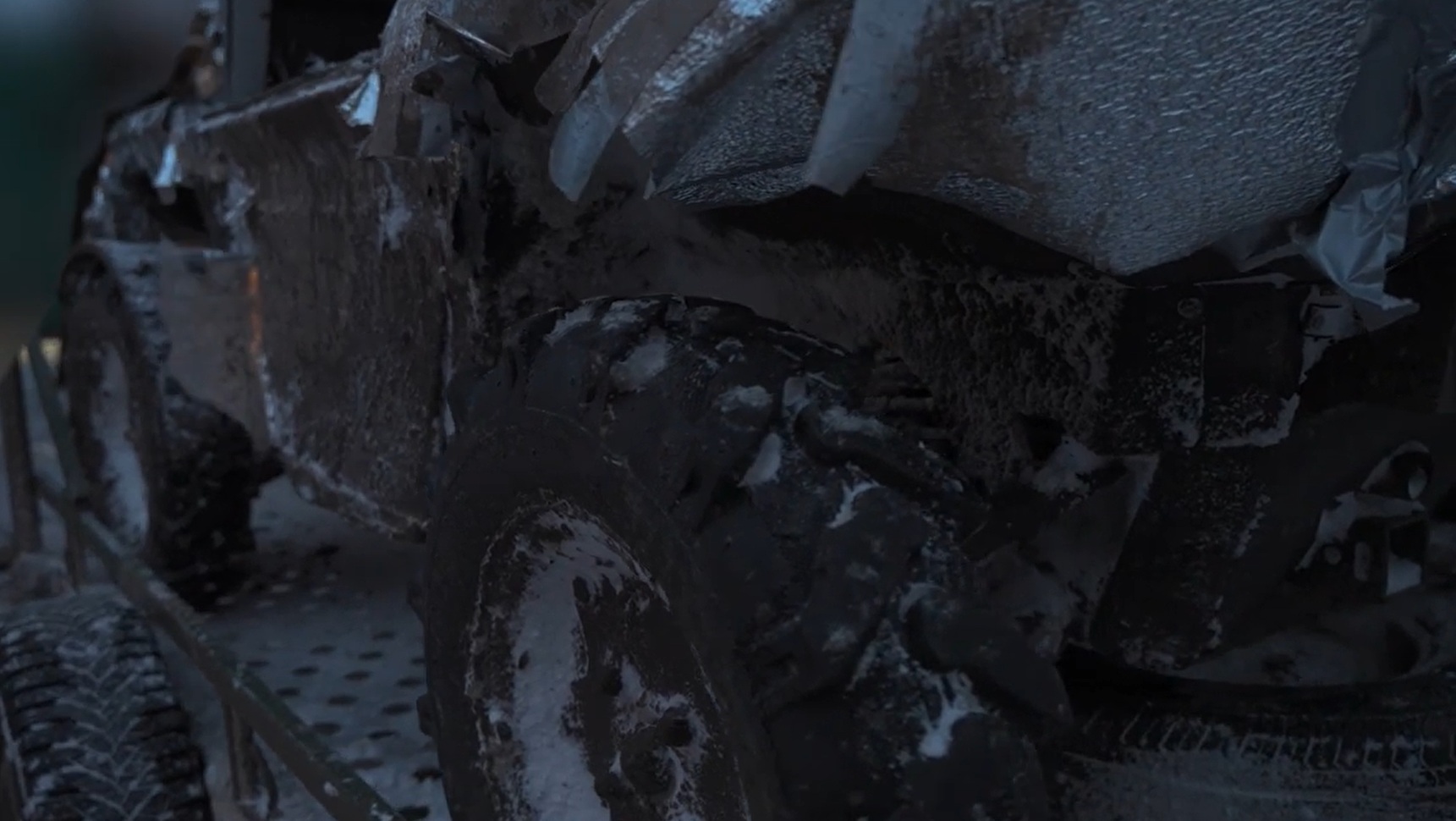 The UGV damaged during the evacuation of the wounded. Photo credits: First Separate Medical Battalion