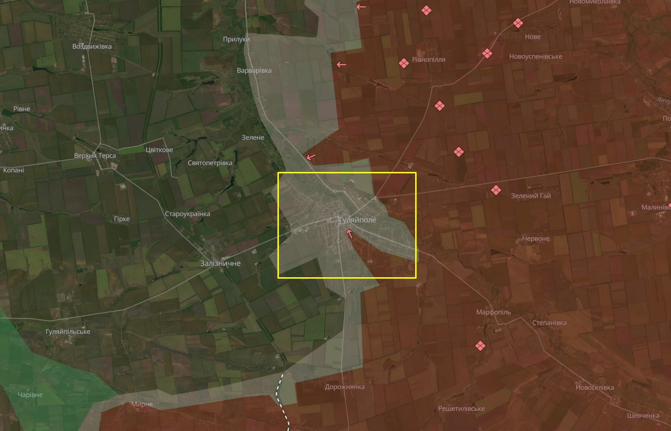 Гуляйполе на мапі Deepstate