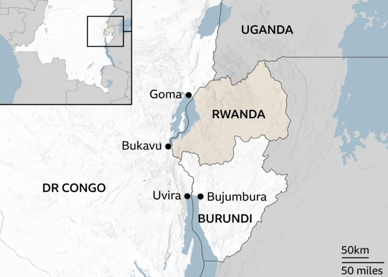 Місто Увіру на мапі