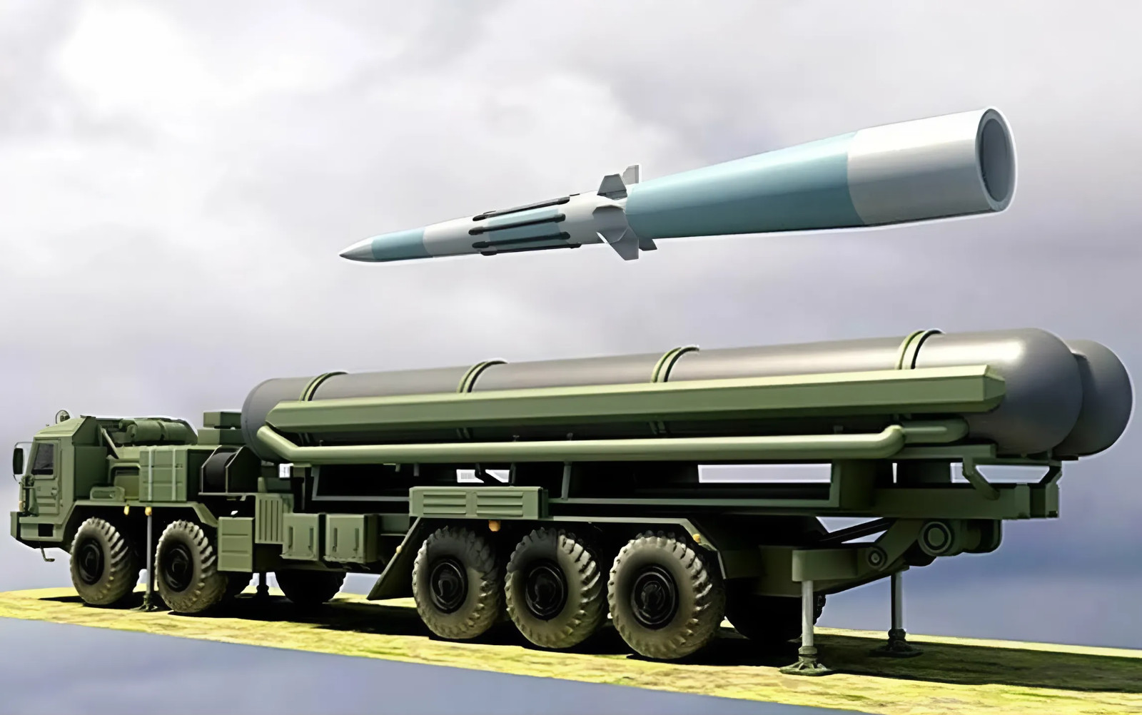 Launcher and 77N6-N interceptor missile of the S-500 missile defense component