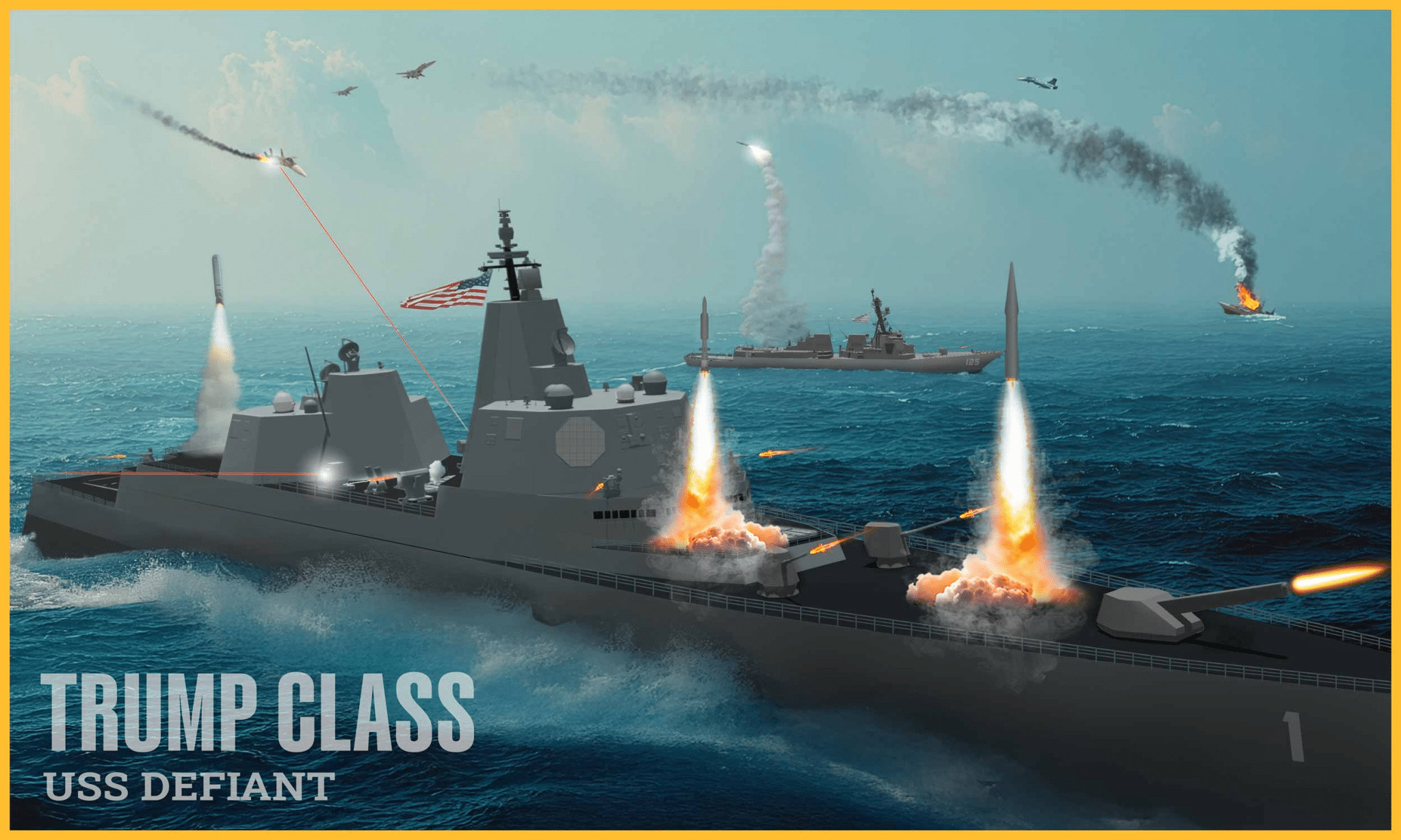 Ілюстрація лінкору класу Trump. Джерело: U.S. Navy