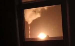 The moment of the explosion on the territory of the Belgorod CHP on January 25, 2026. Photo: Belgorod Pepel