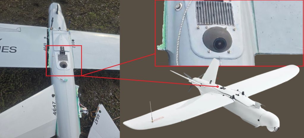 Уламки українського розвідувального безпілотника “Лелека-100” з системою бортової оборони Snitch, січень 2026. 