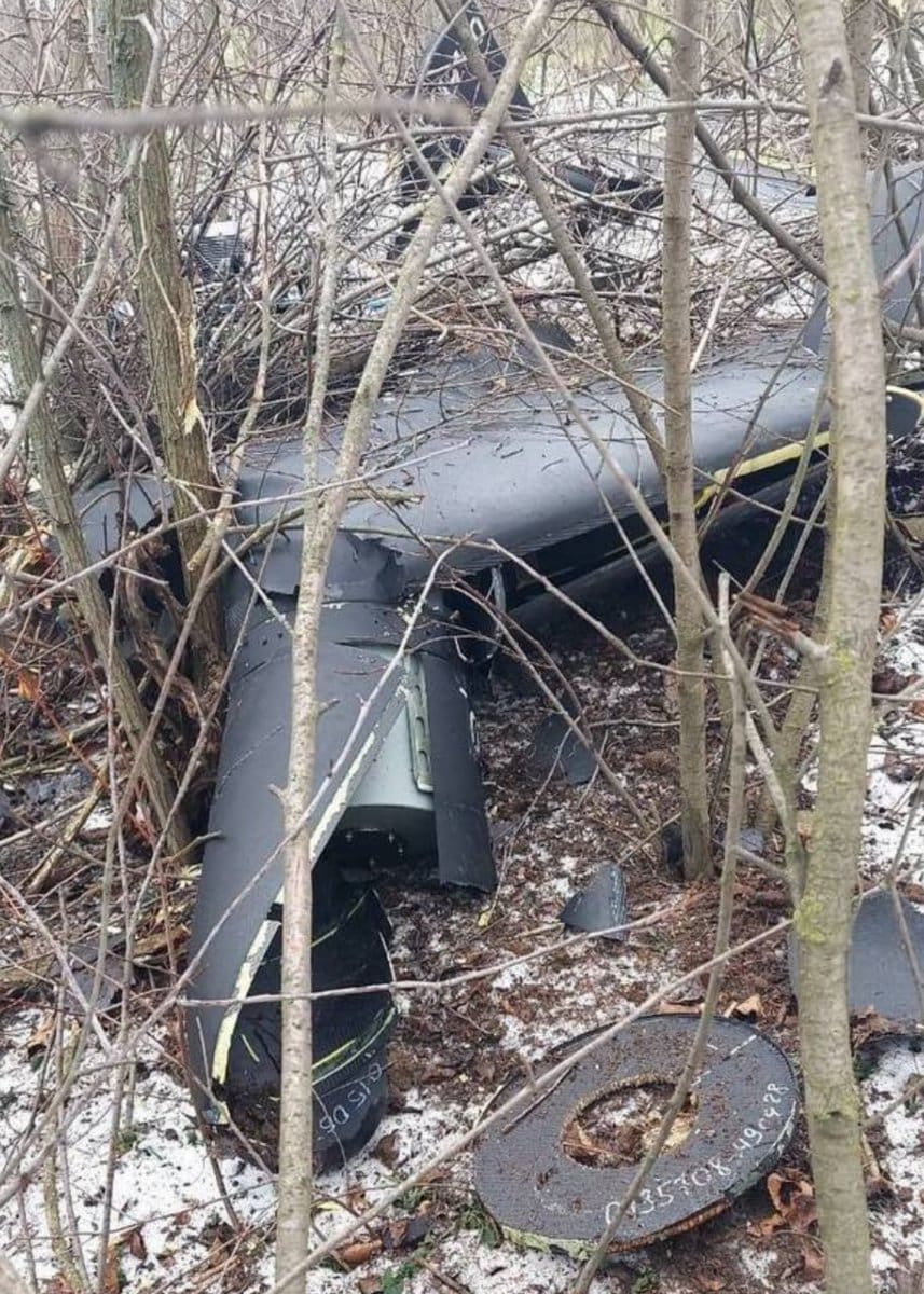 Російський «Шахед» з нерозірваною бойовою частиною. 22 січня 2026. Фото: поліція Молдови