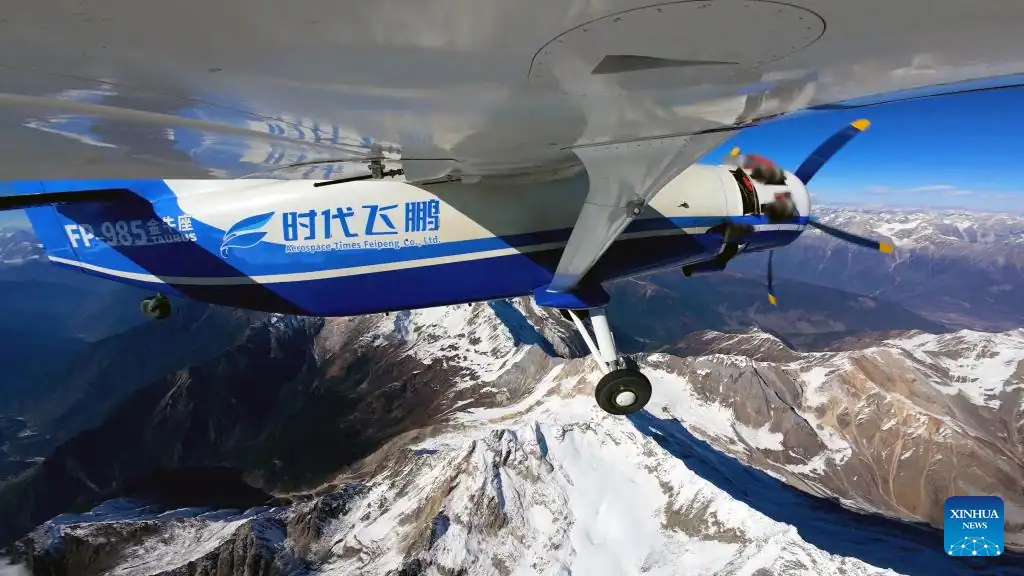 The Chinese FP-985 Taurus UAV during a flight over the mountains. Photo credits: XINHUA News