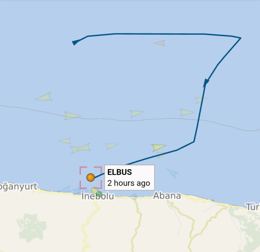 Маршрут і місце перебування танкера ELBUS станом на 8 січня 2026. Джерело: VesselFinder