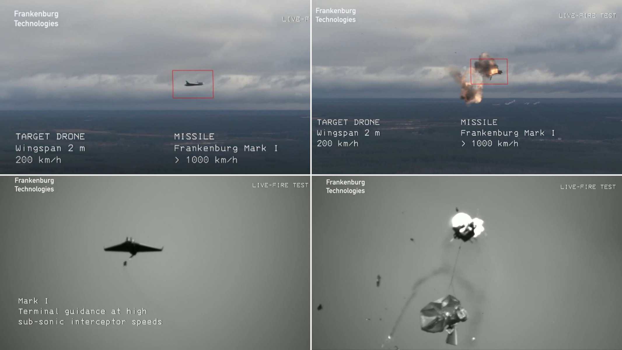 The Mark 1 missile shoots down a target drone simulating a Shahed. December 2025. Photo credits: Frankenburg Technologies