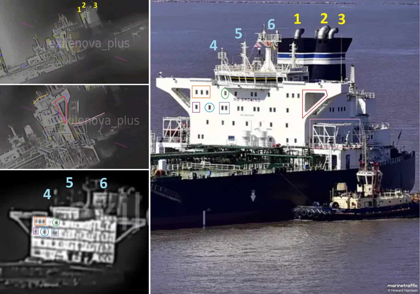 Ідентифікація танкера URSUS MARITIMUS у порту «Тамань» під час атаки 22 грудня 2025 року. Джерело: blinzka