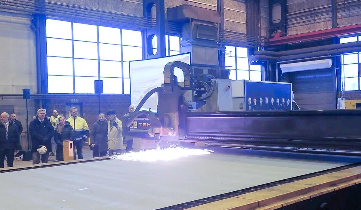 Різання металу для четвертого корвету класу Pohjanmaa для ВМС Фінляндії. Січень 2026 року. Фото: RMC