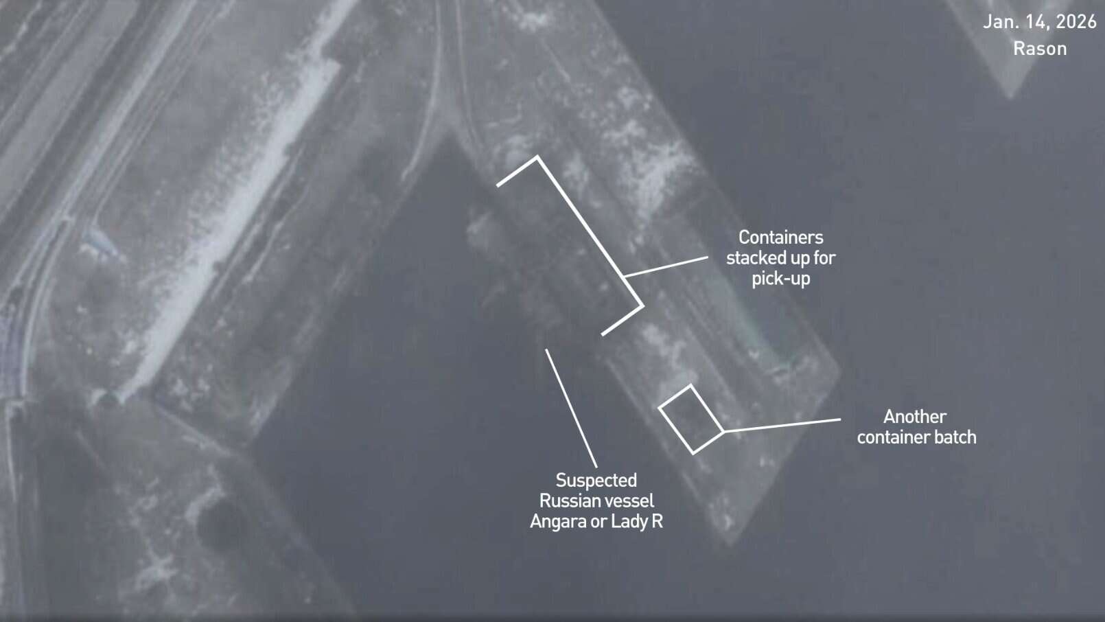 Russian ship in the port of Rason in North Korea. January 2026. Source: nknews.org
