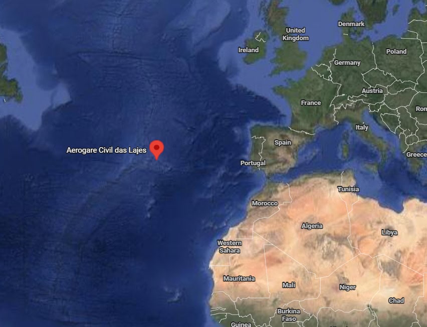 За даними системи ACARS, частина F-35 здійснила проміжну посадку на авіабазі Лажеш на Азорських островах. Джерело: OSINTtechnical