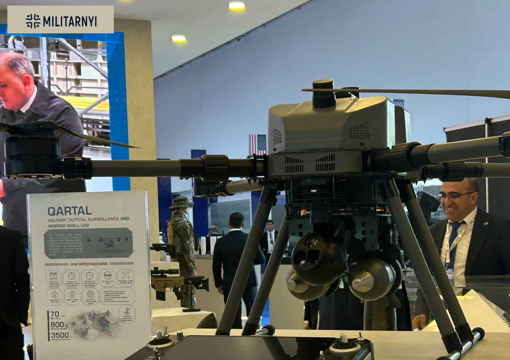 Дрон-бомбрадувальник QARTAL на виставці World Defense Show. Джерело: Мілітарний.