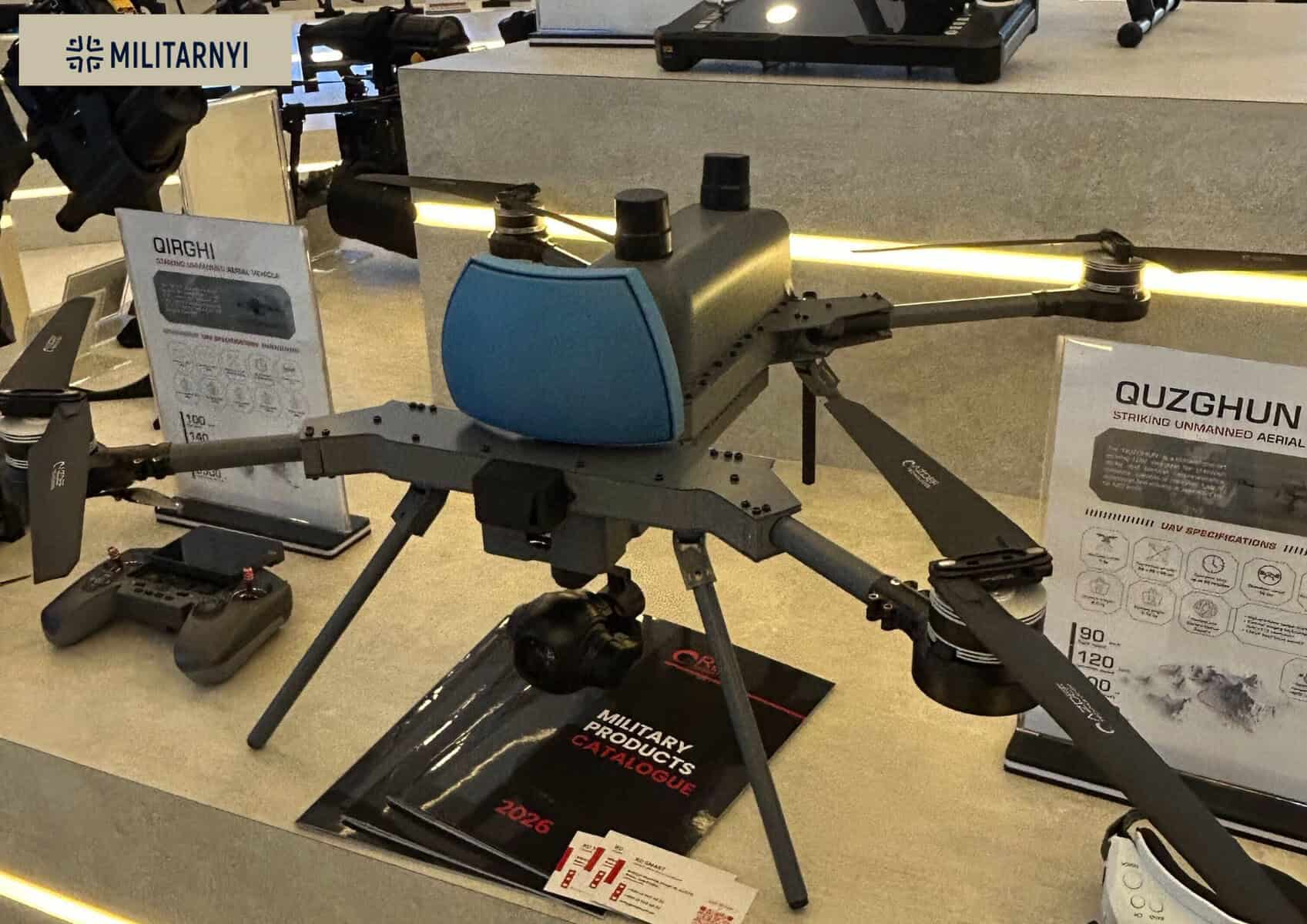 Дрон-бомбрадувальник QUZGHUN на виставці World Defense Show. Джерело: Мілітарний.
