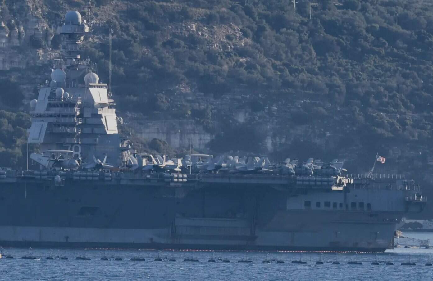 Aircraft carrier Gerald R. Ford off the coast of Cyprus. February 2026. Photo credits: pilotonline.com