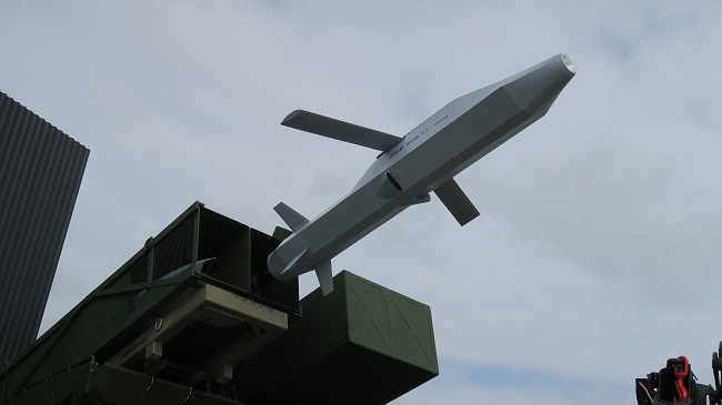 A mock-up of the JFS-M cruise missile during the ILA2024 defense exhibition in Berlin. Photo credits: RID