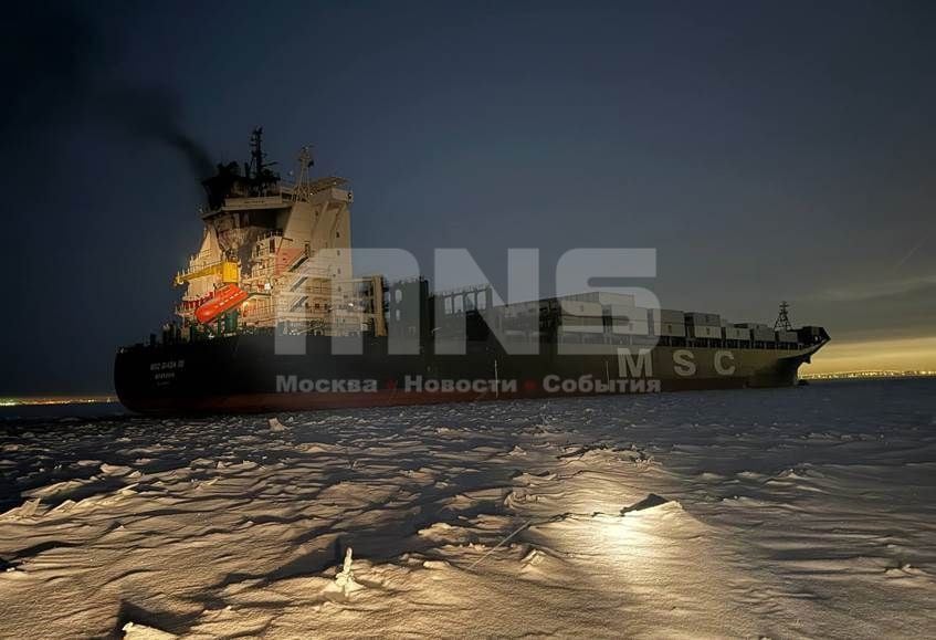 The MSC Giada III after the explosion on February 5, 2026, in the Gulf of Finland. Source: MNS